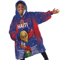 Custom Haiti Football 2026 Kid Wearable Blanket Hoodie Les Grenadiers Voodoo Veve Pride