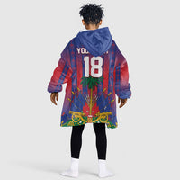 Custom Haiti Football 2026 Kid Wearable Blanket Hoodie Les Grenadiers Voodoo Veve Pride