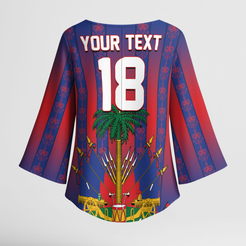 Custom Haiti Football 2026 Kimono Sleeve Blouse Les Grenadiers Voodoo Veve Pride