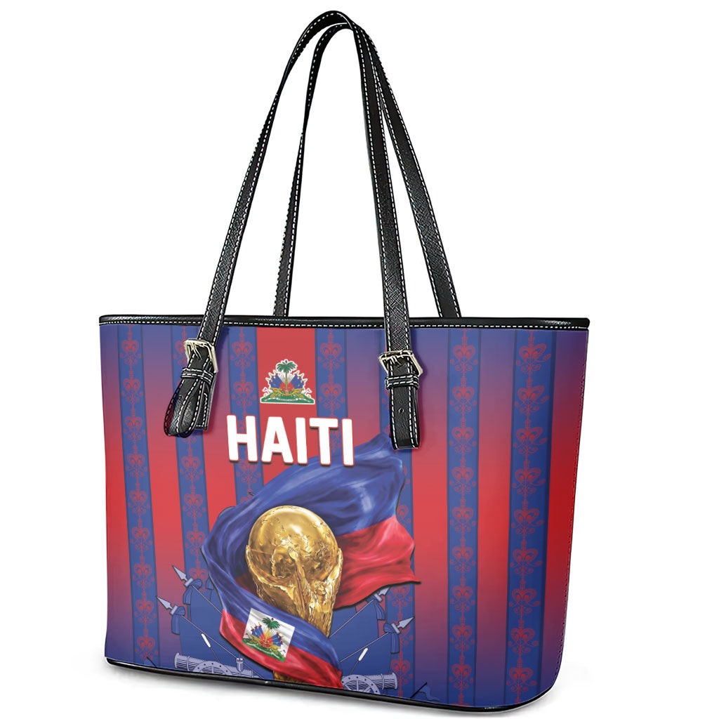 Haiti Football 2026 Leather Tote Bag Les Grenadiers Voodoo Veve Pride