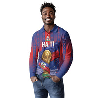 Custom Haiti Football 2026 Long Sleeve Polo Shirt Les Grenadiers Voodoo Veve Pride