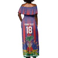 Custom Haiti Football 2026 Off Shoulder Maxi Dress Les Grenadiers Voodoo Veve Pride