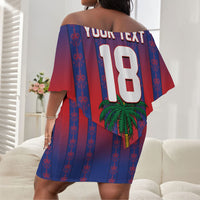 Custom Haiti Football 2026 Off Shoulder Short Dress Les Grenadiers Voodoo Veve Pride