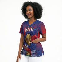 Custom Haiti Football 2026 Scrub Top Les Grenadiers Voodoo Veve Pride
