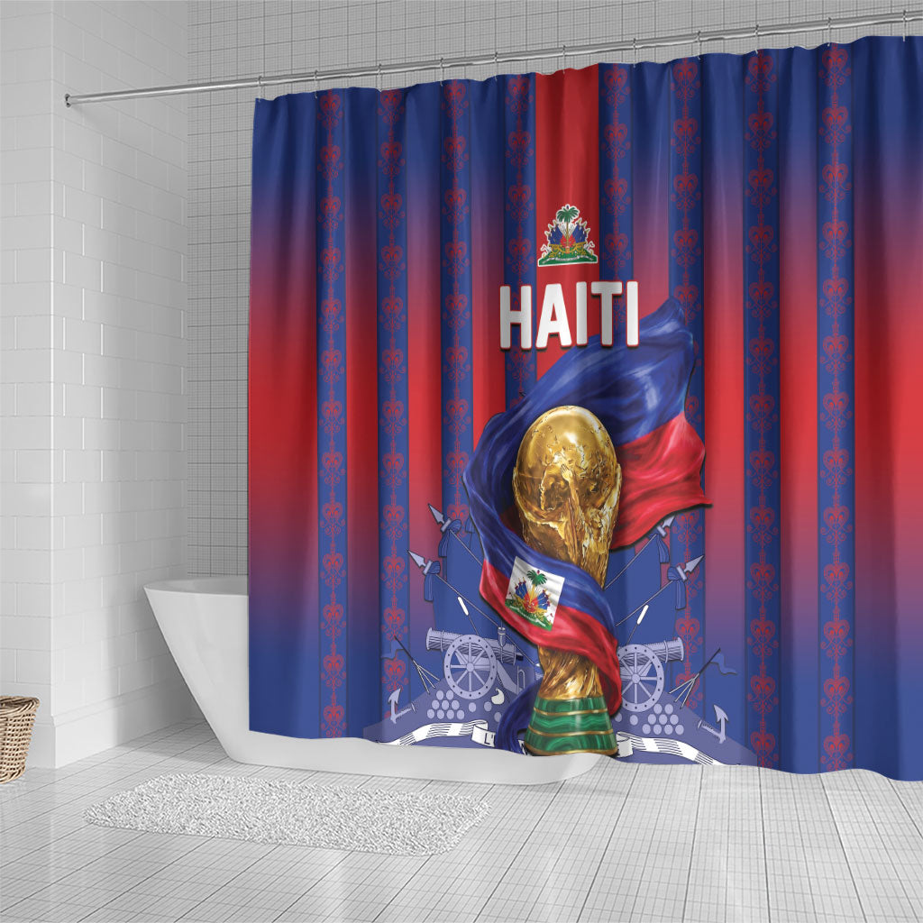 Haiti Football 2026 Shower Curtain Les Grenadiers Voodoo Veve Pride