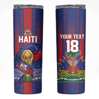 Custom Haiti Football 2026 Skinny Tumbler Les Grenadiers Voodoo Veve Pride