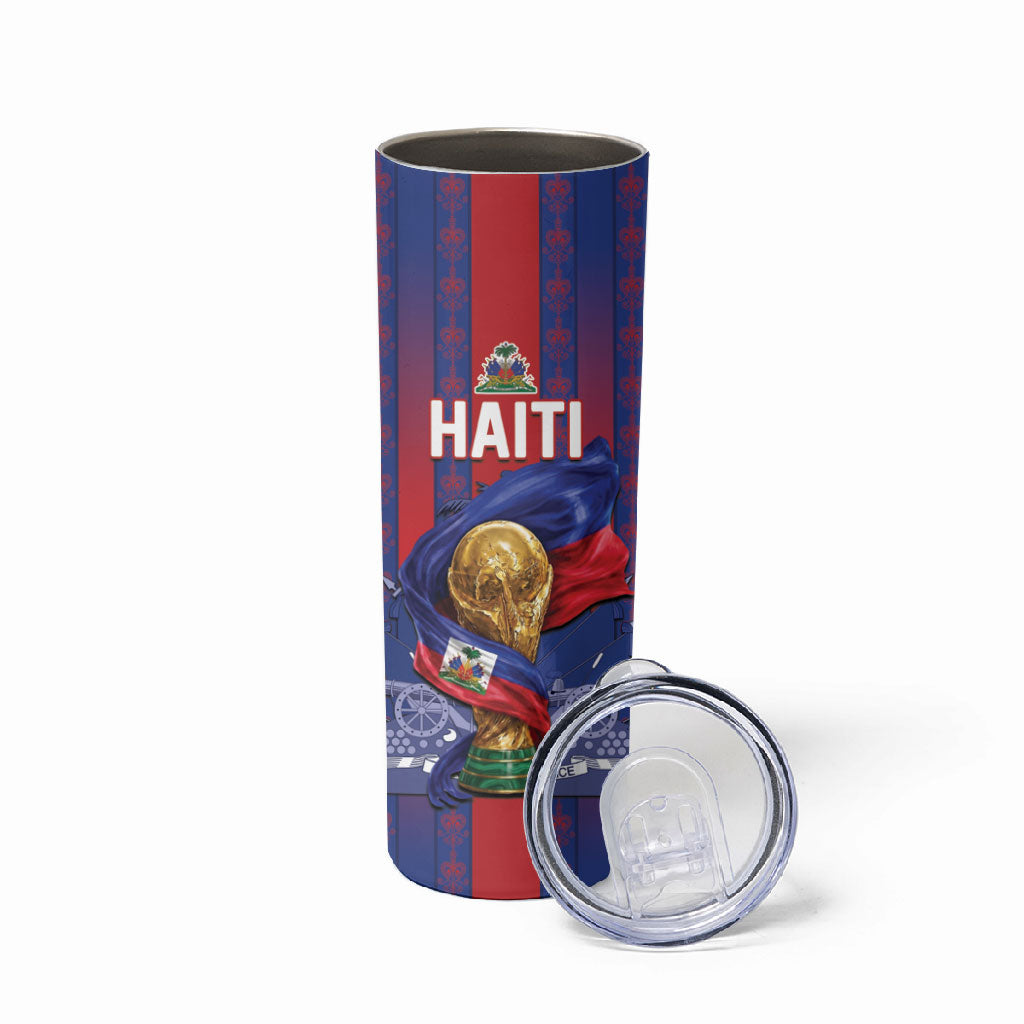Custom Haiti Football 2026 Skinny Tumbler Les Grenadiers Voodoo Veve Pride