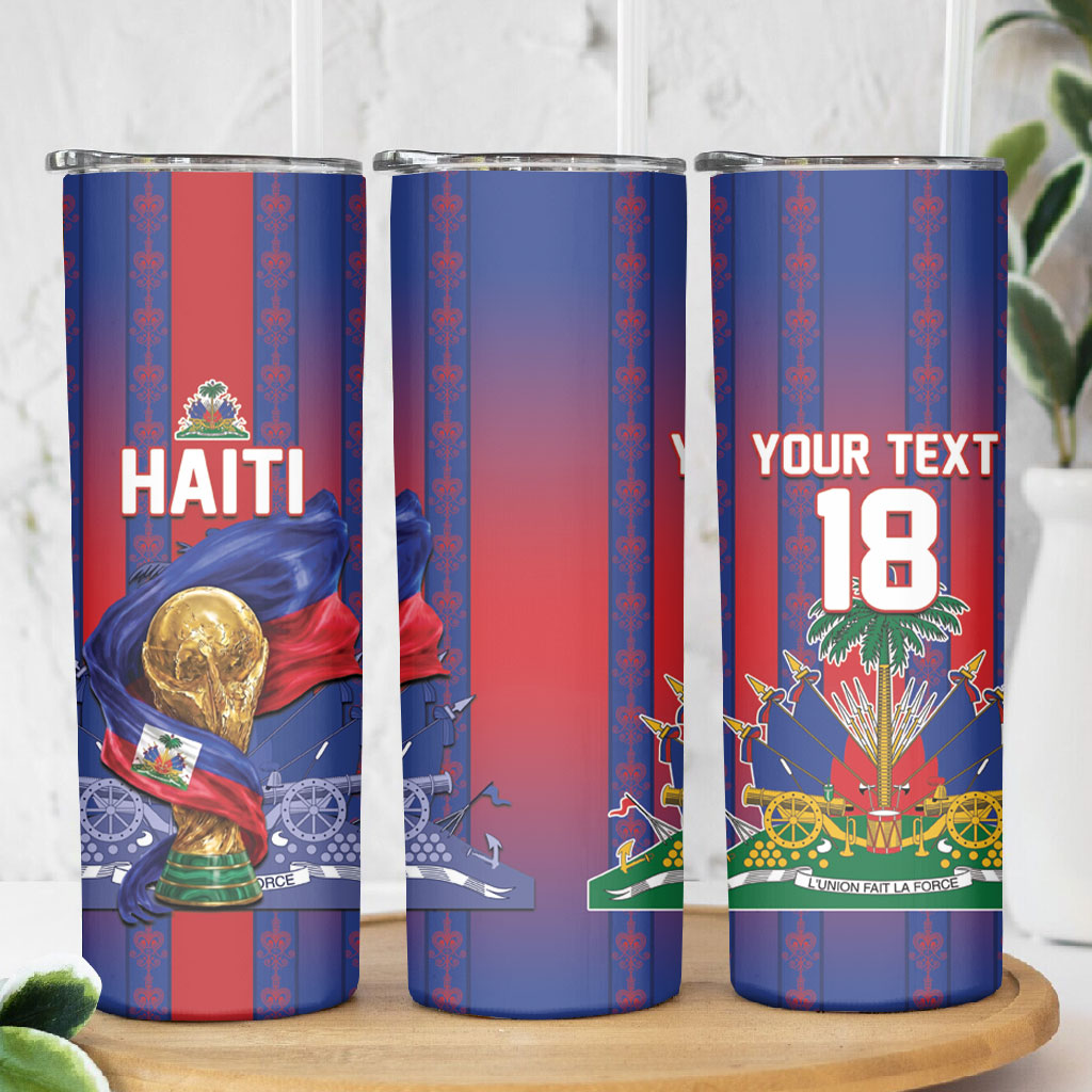 Custom Haiti Football 2026 Skinny Tumbler Les Grenadiers Voodoo Veve Pride