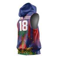 Custom Haiti Football 2026 Sleeveless Hoodie Les Grenadiers Voodoo Veve Pride