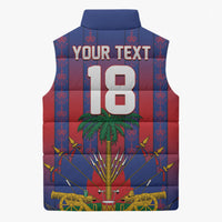 Custom Haiti Football 2026 Sleeveless Puffer Jacket Les Grenadiers Voodoo Veve Pride