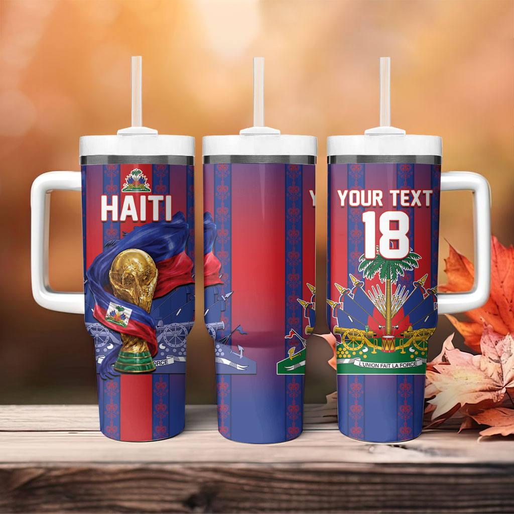 Custom Haiti Football 2026 Tumbler With Handle Les Grenadiers Voodoo Veve Pride