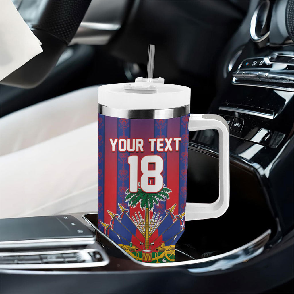 Custom Haiti Football 2026 Tumbler With Handle Les Grenadiers Voodoo Veve Pride