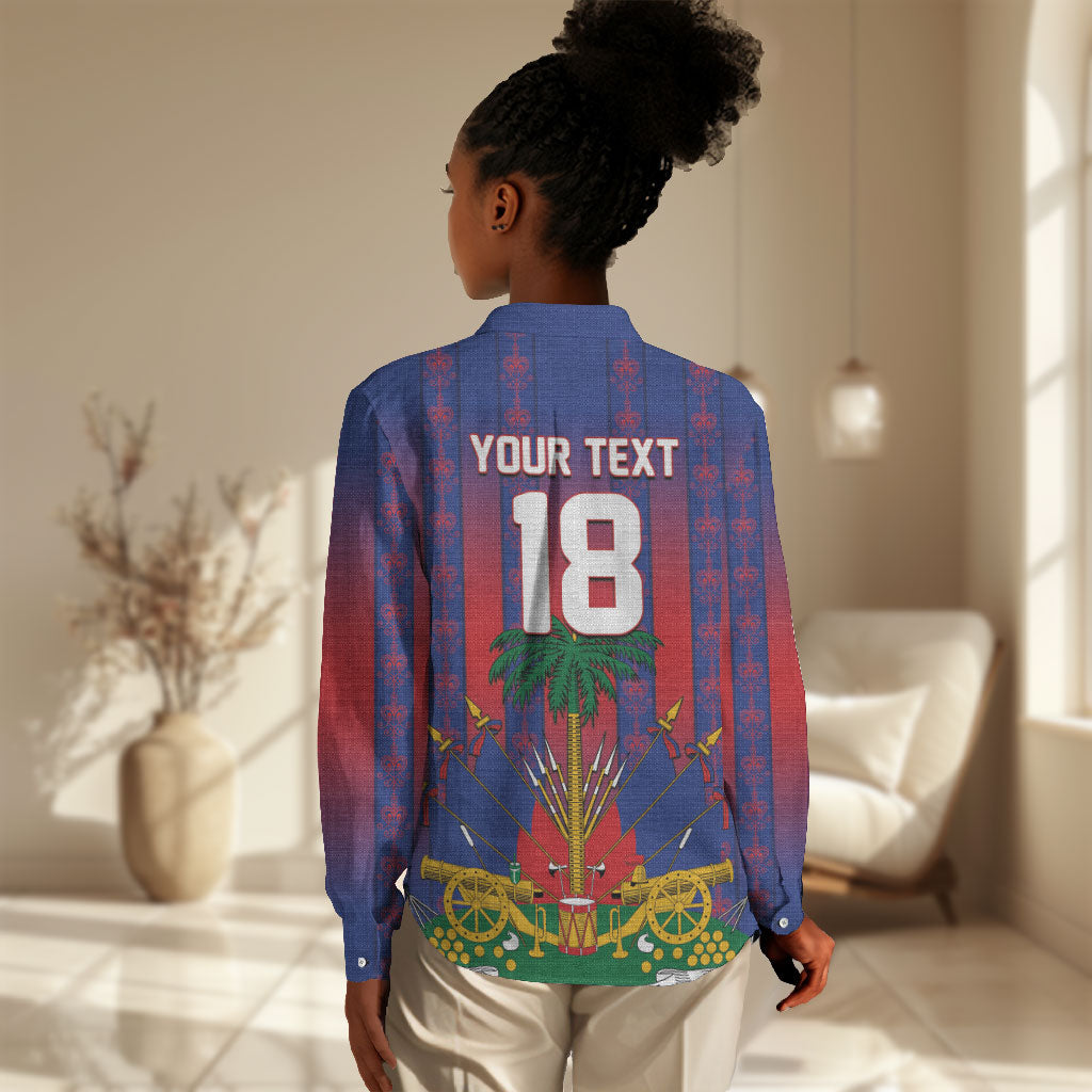 Custom Haiti Football 2026 Women Casual Shirt Les Grenadiers Voodoo Veve Pride