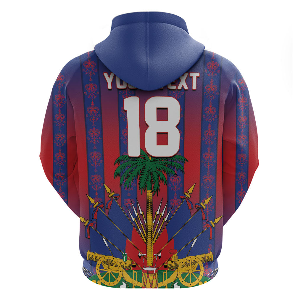 Custom Haiti Football 2026 Zip Hoodie Les Grenadiers Voodoo Veve Pride
