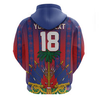 Custom Haiti Football 2026 Zip Hoodie Les Grenadiers Voodoo Veve Pride