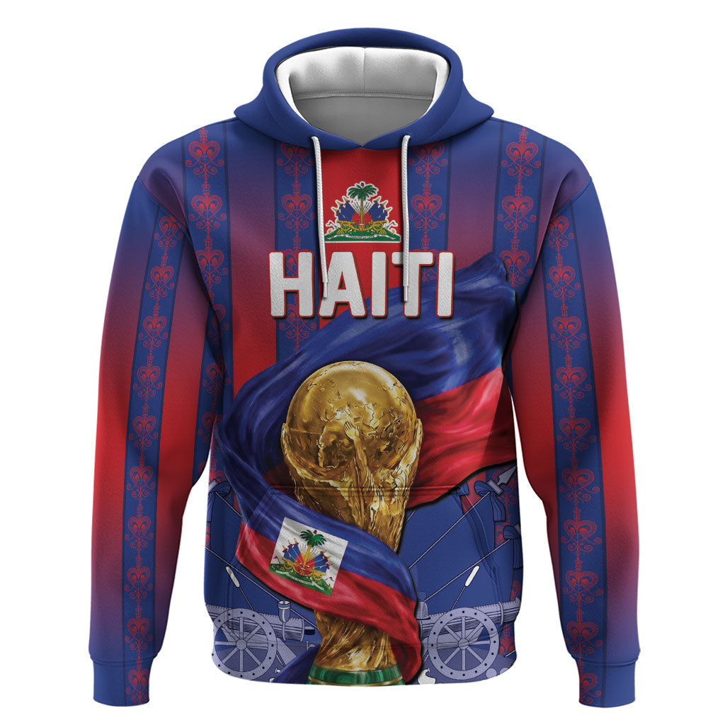 Custom Haiti Football 2026 Zip Hoodie Les Grenadiers Voodoo Veve Pride