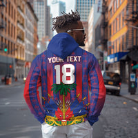 Custom Haiti Football 2026 Zip Hoodie Les Grenadiers Voodoo Veve Pride