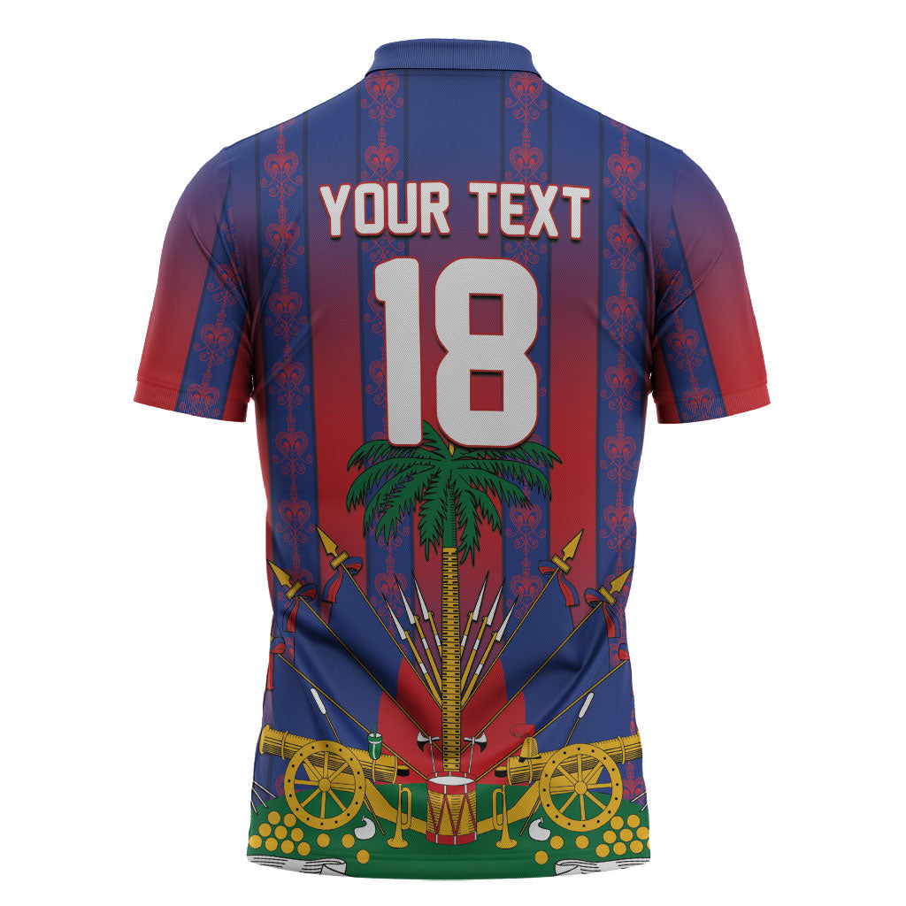 Custom Haiti Football 2026 Zipper Polo Shirt Les Grenadiers Voodoo Veve Pride