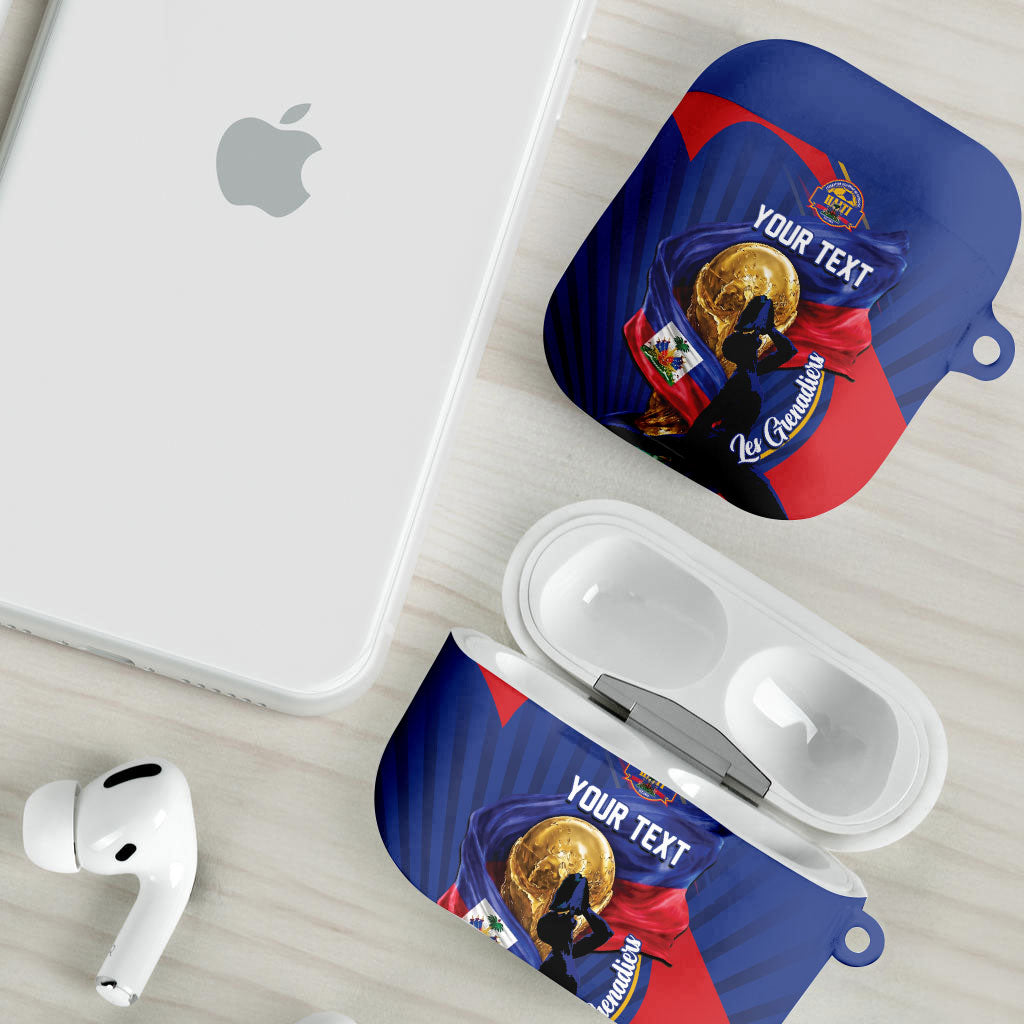 Personalized Haiti Football Champions AirPods Case National Pride Gold Trophy