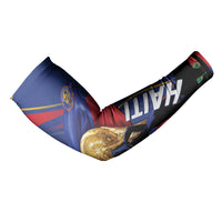 Personalized Haiti Football Champions Arm Sleeves National Pride Gold Trophy