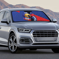 Personalized Haiti Football Champions Auto Sun Shade National Pride Gold Trophy