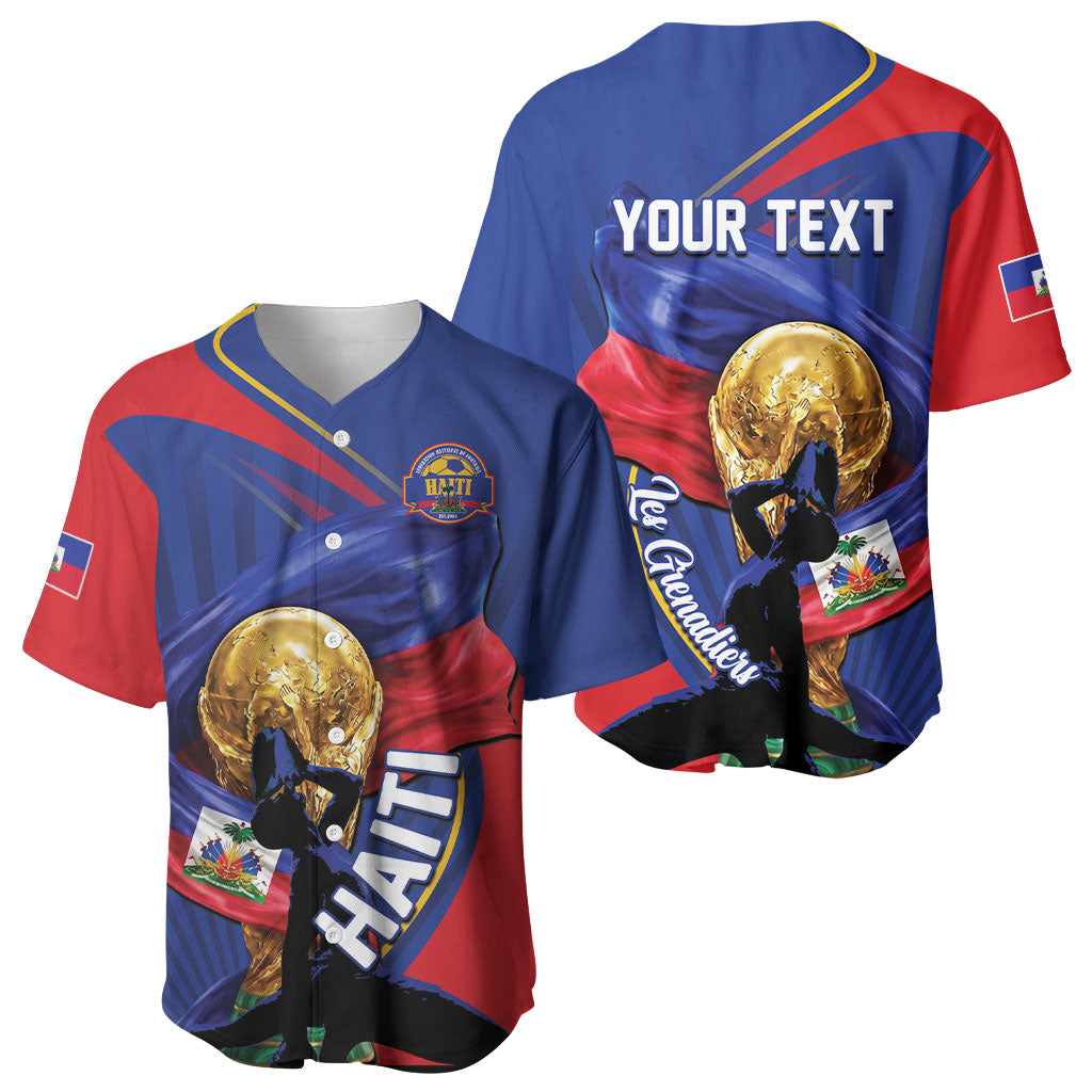 Personalized Haiti Football Champions Baseball Jersey National Pride Gold Trophy