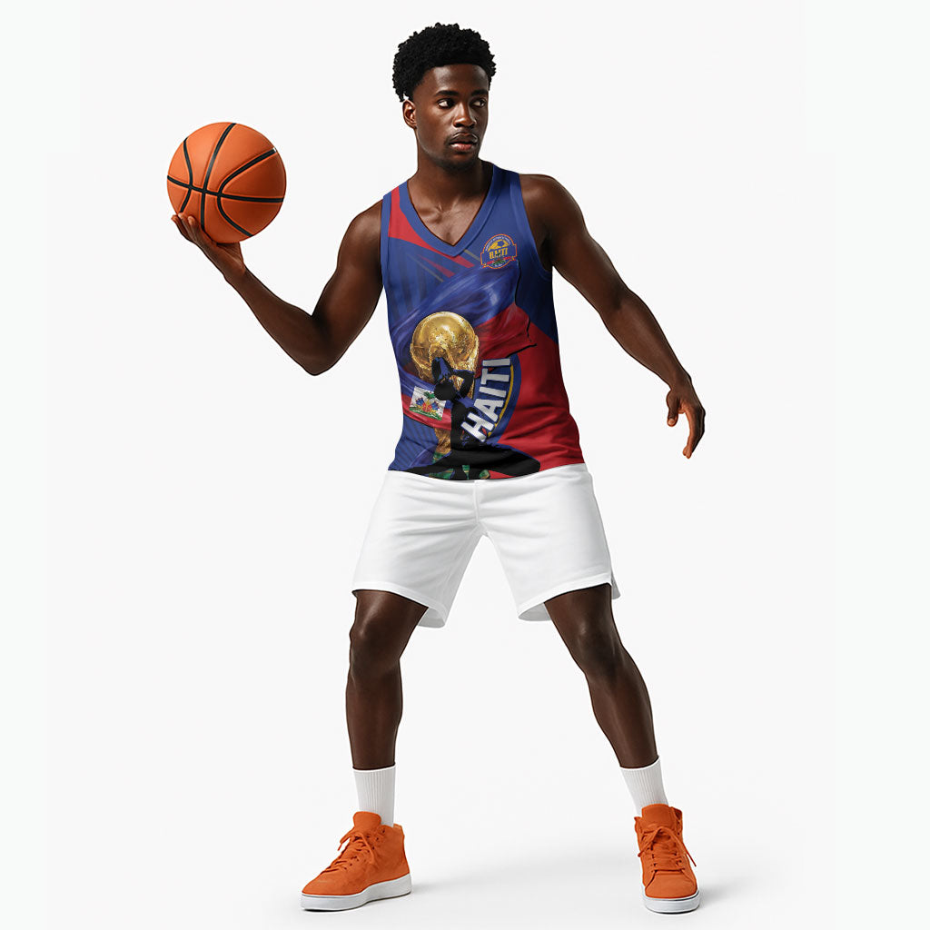 Personalized Haiti Football Champions Basketball Jersey National Pride Gold Trophy