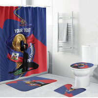 Personalized Haiti Football Champions Bathroom Set National Pride Gold Trophy