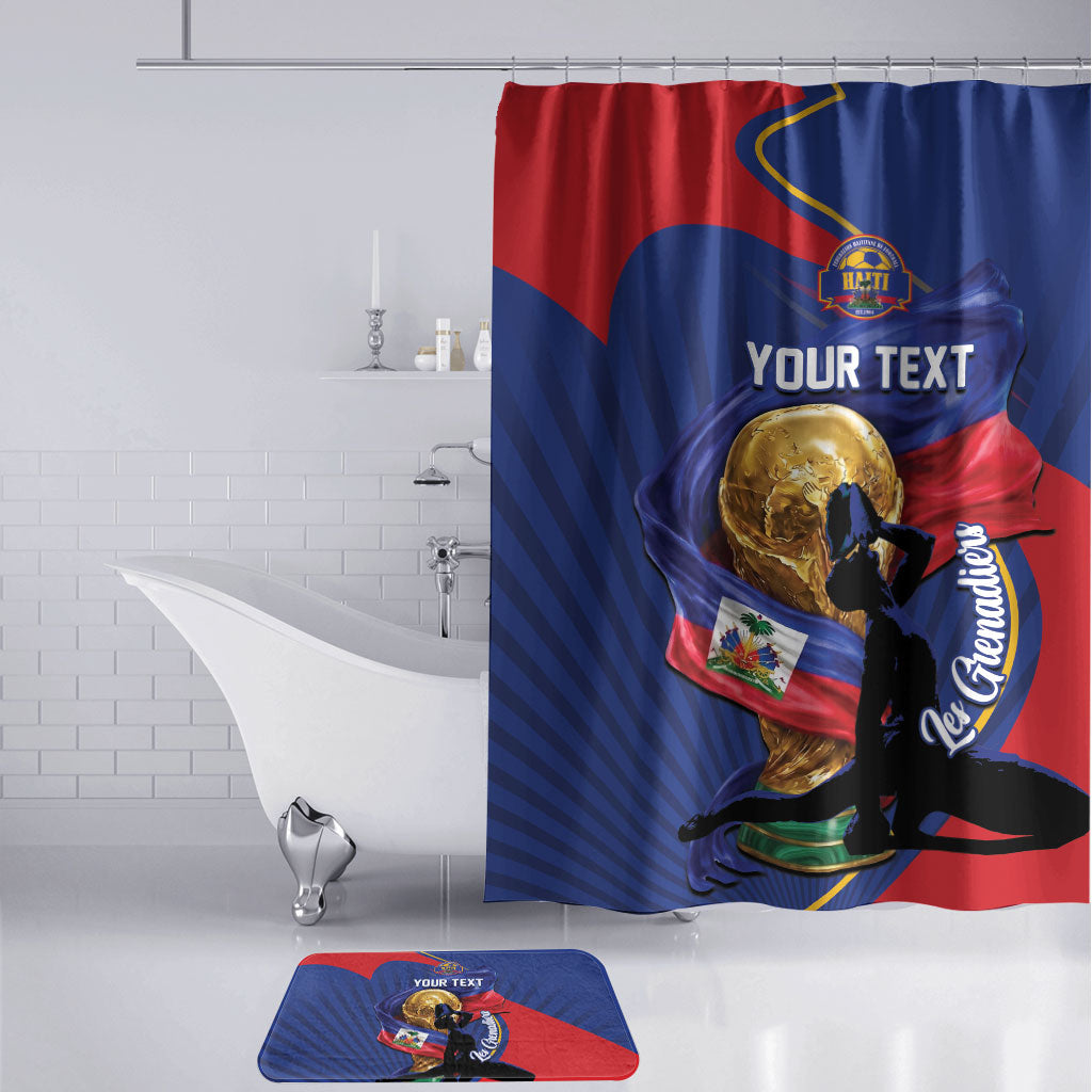 Personalized Haiti Football Champions Bathroom Set National Pride Gold Trophy
