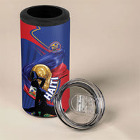 Personalized Haiti Football Champions 4 in 1 Can Cooler Tumbler National Pride Gold Trophy