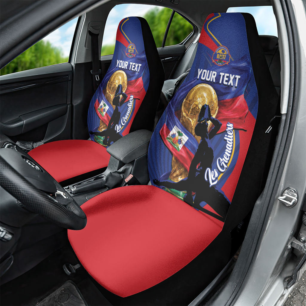 Personalized Haiti Football Champions Car Seat Cover National Pride Gold Trophy