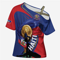 Personalized Haiti Football Champions Cross Shoulder Shirt National Pride Gold Trophy
