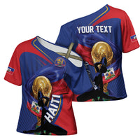 Personalized Haiti Football Champions Cross Shoulder Shirt National Pride Gold Trophy