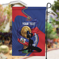 Personalized Haiti Football Champions Garden Flag National Pride Gold Trophy