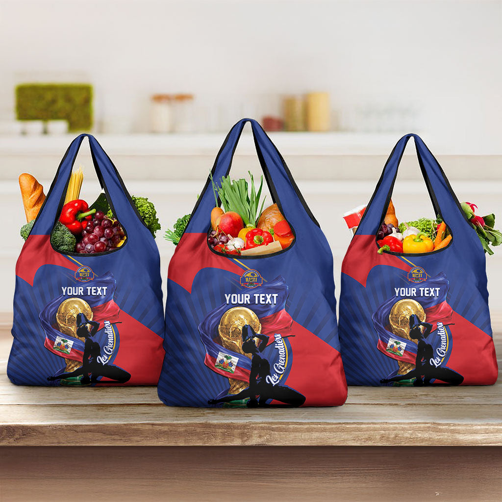 Personalized Haiti Football Champions Grocery Bag National Pride Gold Trophy