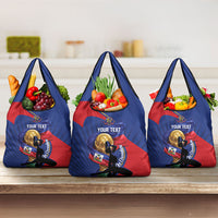 Personalized Haiti Football Champions Grocery Bag National Pride Gold Trophy