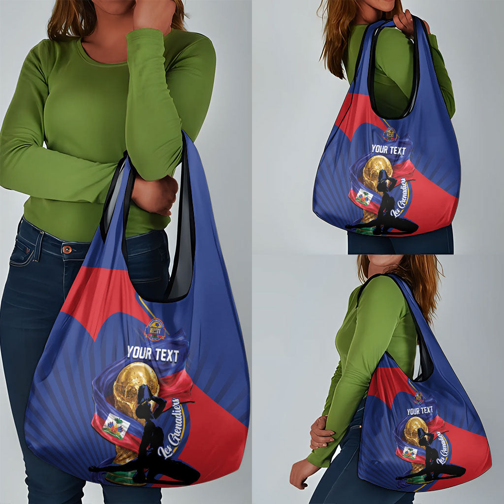 Personalized Haiti Football Champions Grocery Bag National Pride Gold Trophy