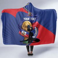 Personalized Haiti Football Champions Hooded Blanket National Pride Gold Trophy