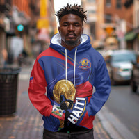 Personalized Haiti Football Champions Hoodie National Pride Gold Trophy