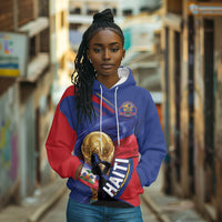 Personalized Haiti Football Champions Hoodie National Pride Gold Trophy