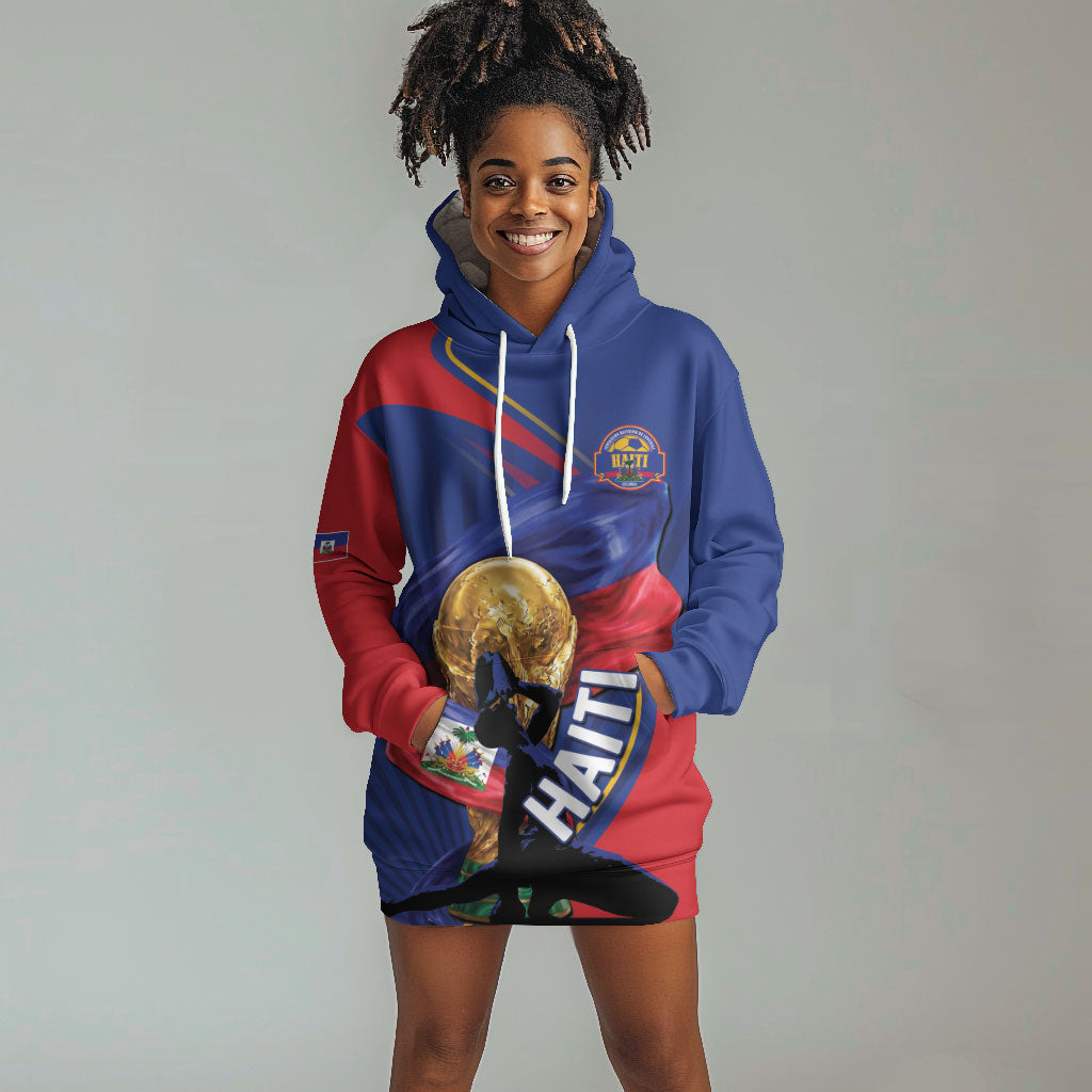 Personalized Haiti Football Champions Hoodie Dress National Pride Gold Trophy