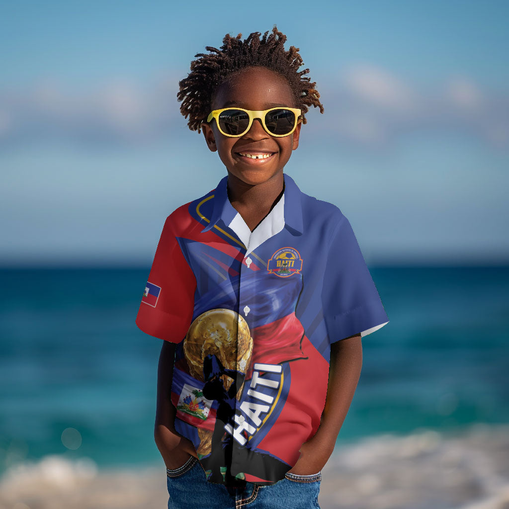 Personalized Haiti Football Champions Kid Hawaiian Shirt National Pride Gold Trophy