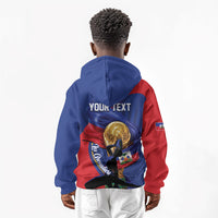 Personalized Haiti Football Champions Kid Hoodie National Pride Gold Trophy
