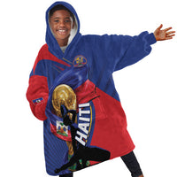 Personalized Haiti Football Champions Kid Wearable Blanket Hoodie National Pride Gold Trophy
