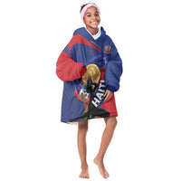Personalized Haiti Football Champions Kid Wearable Blanket Hoodie National Pride Gold Trophy