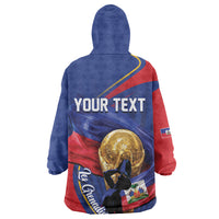 Personalized Haiti Football Champions Kid Wearable Blanket Hoodie National Pride Gold Trophy