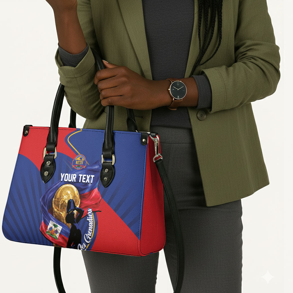 Personalized Haiti Football Champions Leather Bag National Pride Gold Trophy