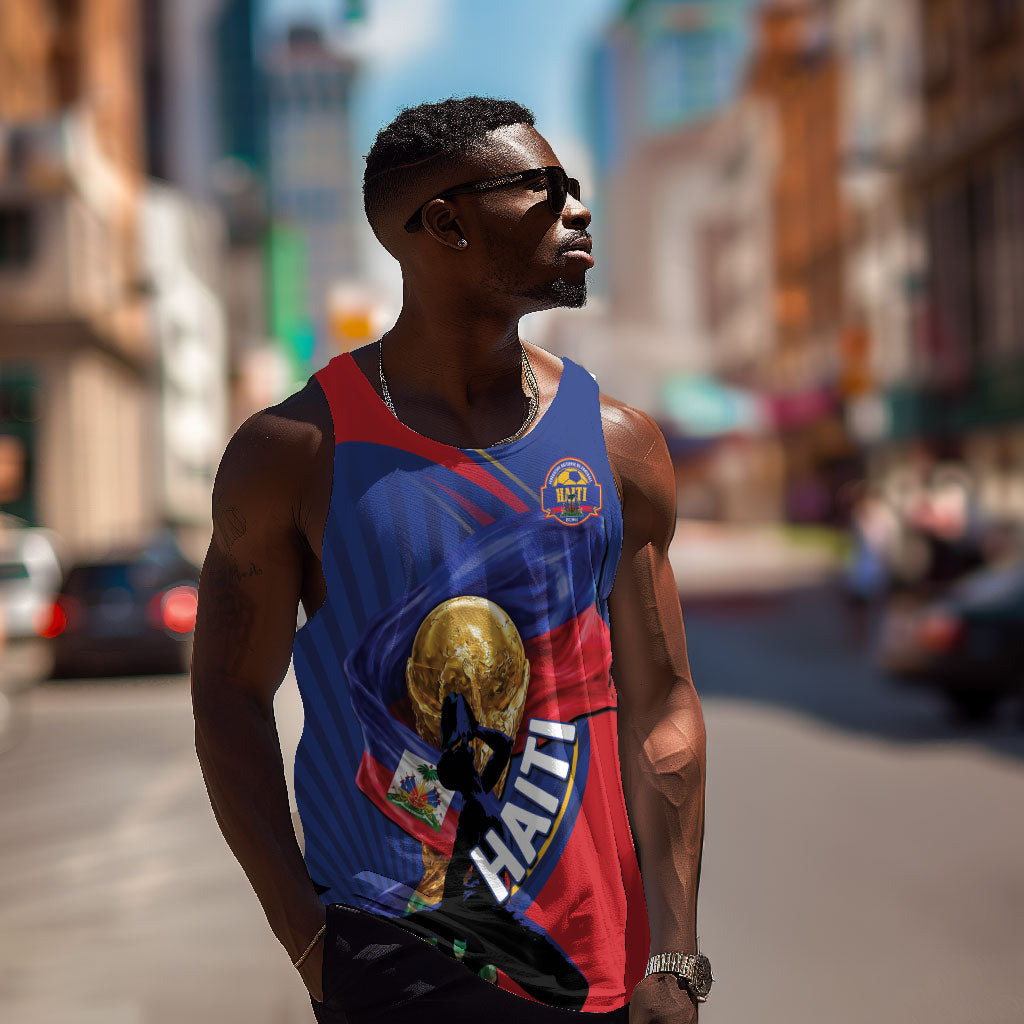 Personalized Haiti Football Champions Men Tank Top National Pride Gold Trophy