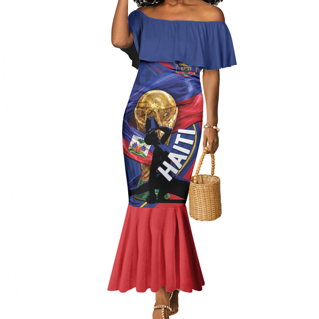 Personalized Haiti Football Champions Mermaid Dress National Pride Gold Trophy