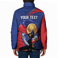 Personalized Haiti Football Champions Padded Jacket National Pride Gold Trophy